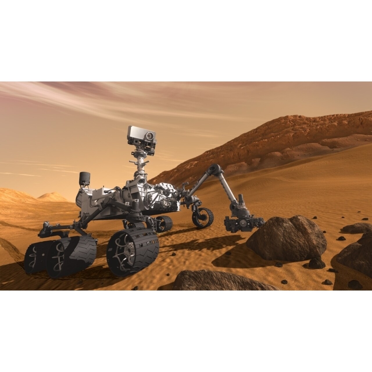 Artist Concept Of Nasas Mars Science Laboratory Curiosity Rover Poster Print